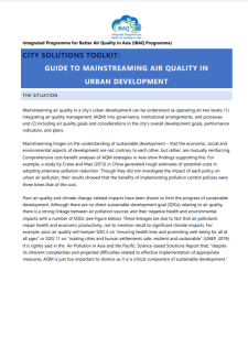 Front page of Guide to mainstreaming AQ in Urban development